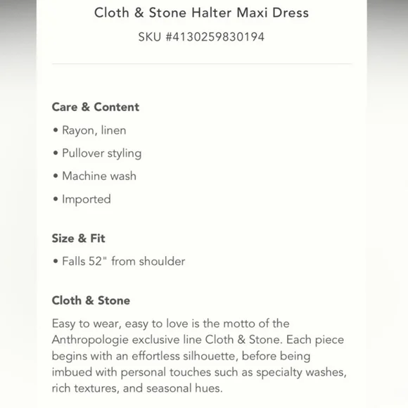 CLOTH AND STONE HALTER DRESS - Picture 4 of 6